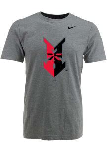 Indianapolis Indians Grey Tonal Logo Cotton Short Sleeve T Shirt