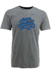Omaha Storm Chasers Grey Tonal Logo Cotton Short Sleeve T Shirt