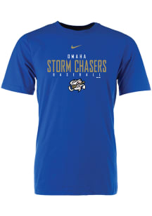 Omaha Storm Chasers Blue City Team Baseball Logo Short Sleeve T Shirt