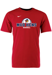 Toledo Mud Hens Red Half Baseball Block Name Short Sleeve T Shirt