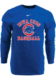 Iowa Cubs Blue Number 1 Graphic Long Sleeve T Shirt
