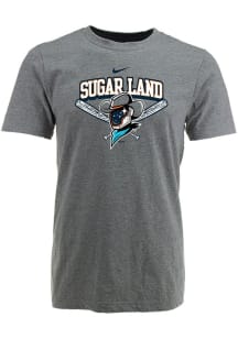 Sugar Land Space Cowboys Grey Name Over Mascot Short Sleeve T Shirt