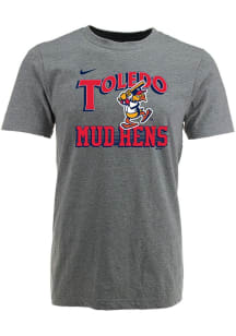 Toledo Mud Hens Grey Arched Name Mascot Short Sleeve T Shirt