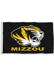 Missouri Tigers 3x5 Basic Logo Black Silk Screen Grommet Flag