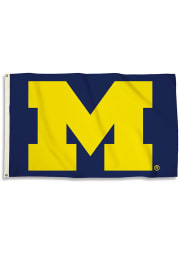Michigan Wolverines 3x5 Basic Logo Blue Silk Screen Grommet Flag