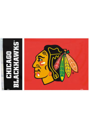 Chicago Blackhawks 3x5 Basic Logo Red Silk Screen Grommet Flag