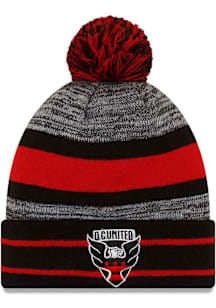 New Era DC United Black Basic Stripe Pom Mens Knit Hat