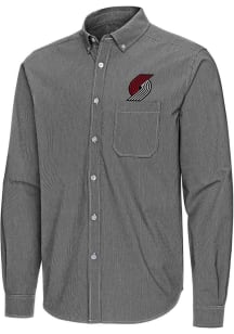 Antigua Portland Trail Blazers Mens Black Porter Long Sleeve Dress Shirt