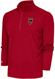 Antigua Phoenix Rising FC Mens Red Tribute Long Sleeve Qtr Zip Pullover