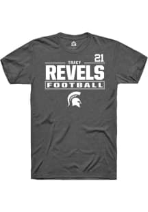 Tracy Revels Rally Mens Dark Grey Michigan State Spartans NIL Stacked Box Player T Shirt
