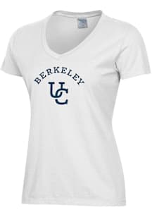 ComfortWash Cal Golden Bears Womens White Arch Logo  Garment Dyed Short Sleeve T-Shirt