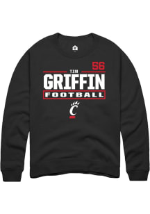 Tim Griffin Rally Mens Black Cincinnati Bearcats NIL Stacked Box Player Crew