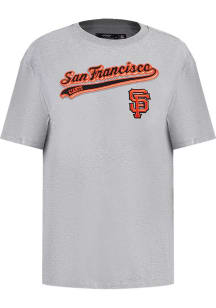 Pro Standard San Francisco Giants Womens Grey Script Tail Short Sleeve T-Shirt