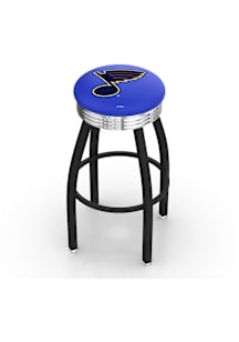 St Louis Blues 3 Ring Chrome Seat Pub Stool - Black