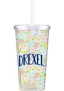 White Drexel Dragons Team Logo Straw Tumbler
