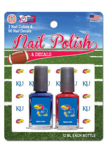 Kansas Jayhawks Nail Polish and Decal Duo Cosmetics