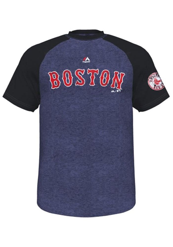 Boston Red Sox Youth Navy Blue Youth Club Favorite Raglan Short Sleeve Fashion T-Shirt