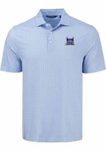 Mens Tulsa Golden Hurricane Blue Cutter and Buck Football Legends Short Sleeve Polo Shirt