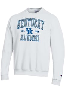Champion Kentucky Wildcats Mens White Est Alumni Powerblend Long Sleeve Crew Sweatshirt