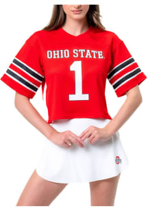 Womens Red Ohio State Buckeyes Cropped Jersey Fashion Football