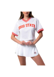 Ohio State Buckeyes Womens Pullover Fashion Football Jersey - White