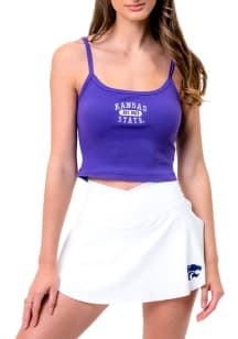 K-State Wildcats Womens Purple Sideline Cropped Tank Top