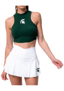 Womens Green Michigan State Spartans Timeout Cropped Tank Top