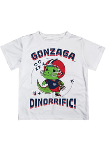 Vive La Fete Gonzaga Bulldogs Infant Dino-Riffic Short Sleeve T-Shirt White