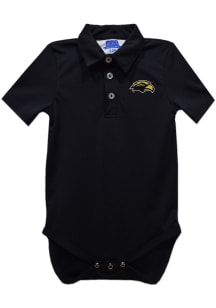 Vive La Fete Southern Mississippi Golden Eagles Baby Black Team Short Sleeve One Piece Polo