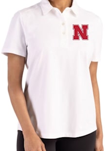 Cutter and Buck Nebraska Cornhuskers Womens White Advantage Short Sleeve Polo Shirt
