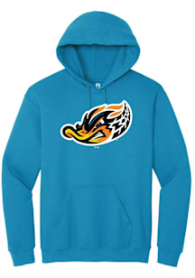 Summit Sportswear Akron RubberDucks Mens Teal Primary Logo Long Sleeve Hoodie
