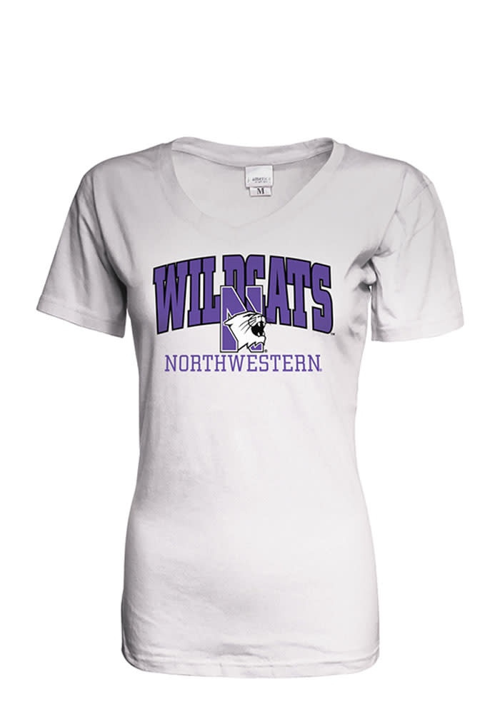 Northwestern Wildcats Womens White Basic V-Neck