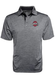 Ohio State Buckeyes Mens Grey Space Dyed Short Sleeve Polo