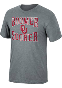 Oklahoma Sooners Grey Distressed Boomer Sooner Short Sleeve Fashion T Shirt