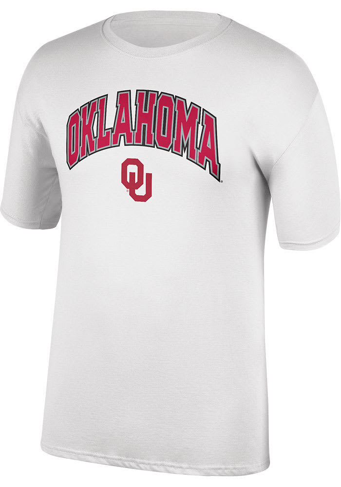 Oklahoma Sooners White Arch Mascot Short Sleeve T Shirt