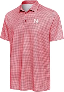 Antigua Nebraska Cornhuskers Mens Red Breeze Short Sleeve Polo