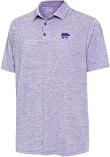 Mens K-State Wildcats Purple Antigua Distressed Stripe Short Sleeve Polo Shirt