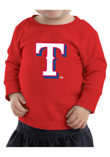 Texas Rangers Baby Red Logo Long Sleeve T-Shirt
