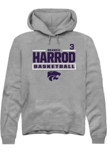 Brandie Harrod Rally Mens Graphite K-State Wildcats NIL Stacked Box Player Hood