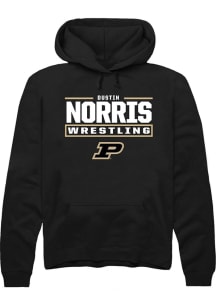 Dustin Norris Rally Mens Black Purdue Boilermakers NIL Stacked Box Player Hood