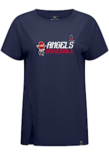 Levelwear Los Angeles Angels Womens Navy Blue Influx 8-Bit Baseball Short Sleeve T-Shirt