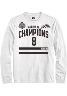 Zach Nehring Mens White Western Michigan Broncos NIL 2025 National Champions Shirzee Long Sleeve P..