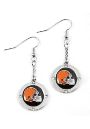 Cleveland Browns Round Crystal Womens Earrings
