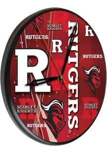 Black Rutgers Scarlet Knights Printed Wall Clock