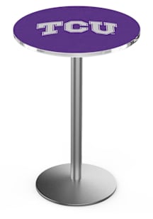 TCU Horned Frogs Stainless Round Base Pub Table