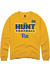 Max Hunt Rally Mens Gold Pitt Panthers NIL Stacked Box Player Crew