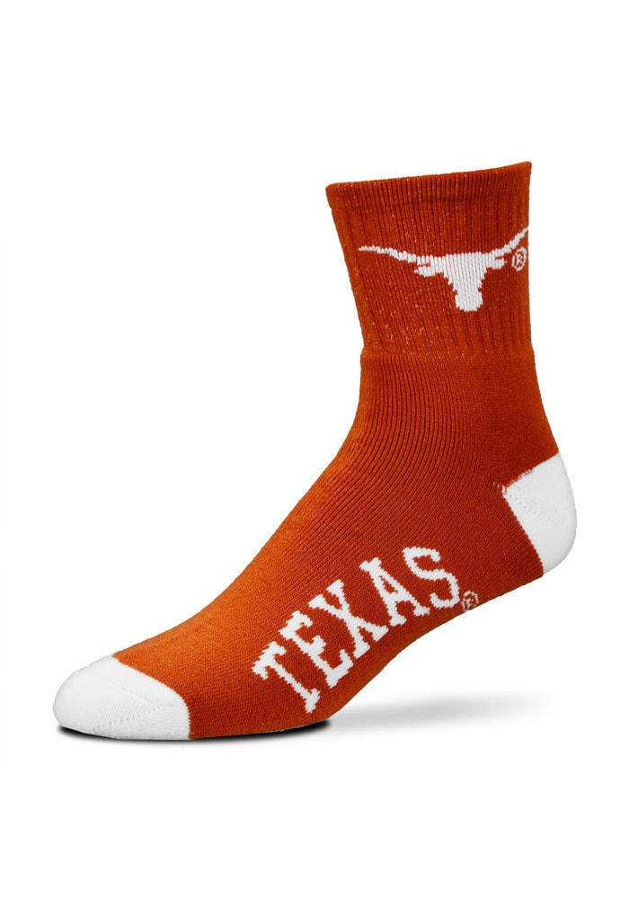 Texas Longhorns Logo Name Mens Quarter Socks