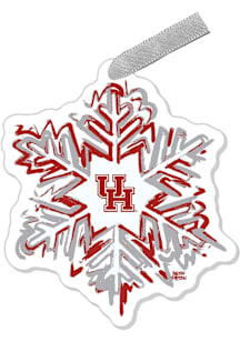 Houston Cougars Snowflake Ornament - Red