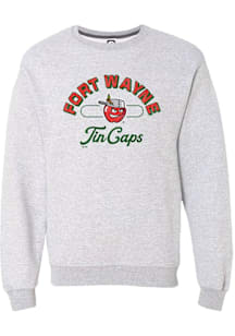 Summit Sportswear Fort Wayne TinCaps Mens Grey Vintage Arch Script Long Sleeve Hoodie