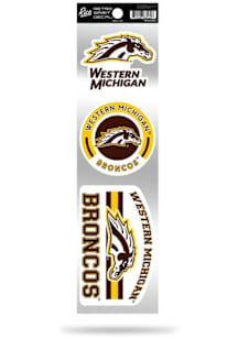 Brown Western Michigan Broncos 3pk Retro Decal